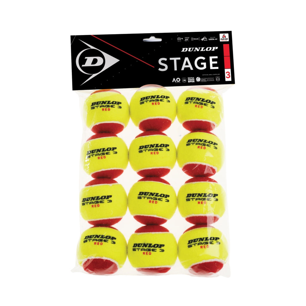 Dunlop Stage 3 Red Ball 12-Ball Pack